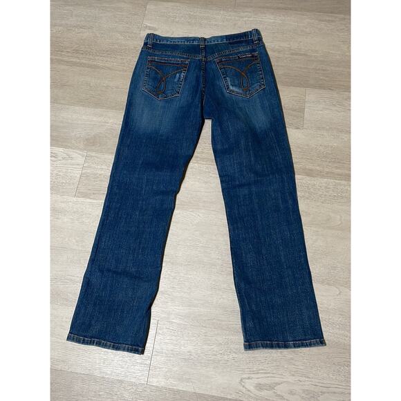 y2k grunge streetwear rodeo western cowgirl Calvin Klein bootcut jeans womens 8 - Picture 1 of 11